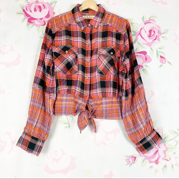 Free People Tops - NEW Free People First Bloom Plaid Top L